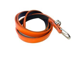 Vintage Patent Leather Orange Skinny Belt